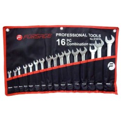 Forsage F-5161M Набор ключей комбинированных 16пр. (6-19, 17,22, 24мм) на полотне