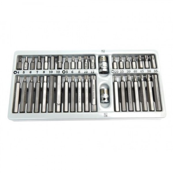 Набор торксов 40 пр.:10мм (75/30мм: T20-T55, H4-H12, M5-M12) в лотке ROCK FORCE RF-T4401