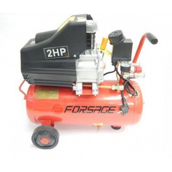 Компрессор Forsage 24л поршневой с прямым приводом (ресивер 24л,1.5кВт /8 бар/ 180Л/м/ 220В) F-BM20/24 