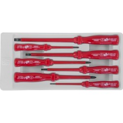 JONNESWAY D02AC07S Набор отверток диэлектрических SL0,4х2,5х85-1,2х6,5х150  и PH #0-2, 7 предметов