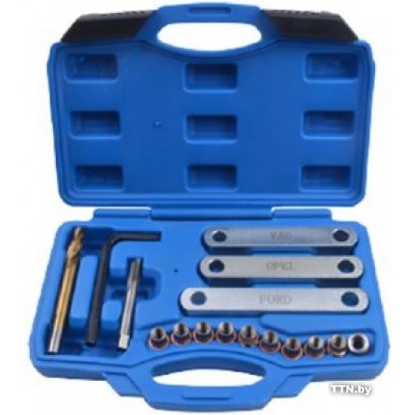 Набор для востановления резьбы в суппортах группы VAG,OPEL,FORD M9х1,25 (16 пр.) в кейсе ROCK FORCE RF-916B1
