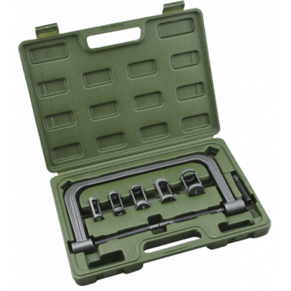 Рассухариватель струбцинный с насадками в кейсе (Ø 16,19,23,25,30 мм) ДЕЛО ТЕХНИКИ 801150