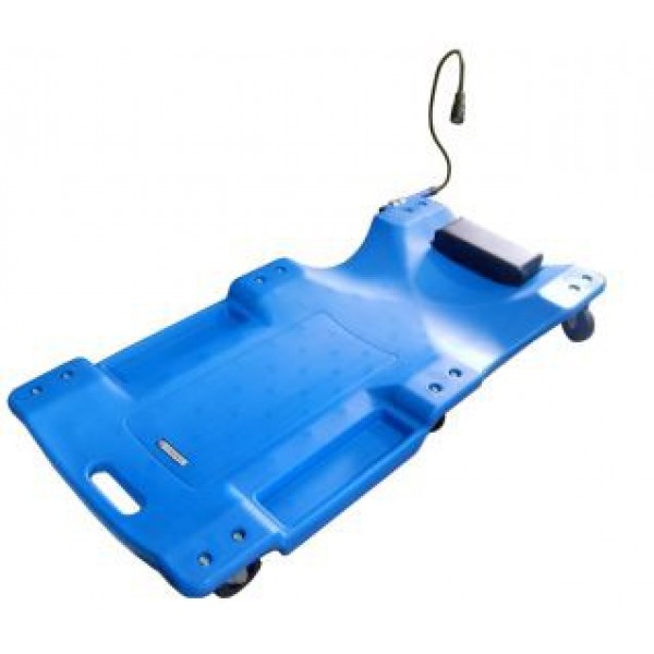 Forsage  Лежак для автослесаря пластиковый на 6-ти колесах с фонарем на гибком удлинителе 40" (1050х490х95мм) F-TRH6802-1