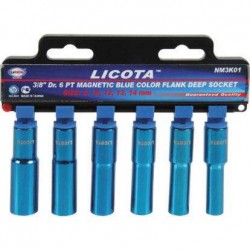 Набор головок торцевых глубоких магнитных 3/8", 8-14мм, 6пр. LICOTA NM3K01