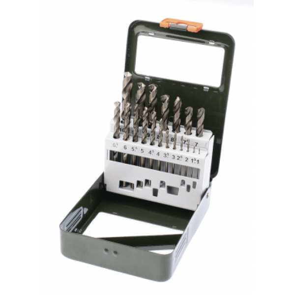 Набор сверл по металлу Р6М5К5, 19 шт (Ø 1,0-10,0 шаг 0,5 мм) ДЕЛО ТЕХНИКИ 211219