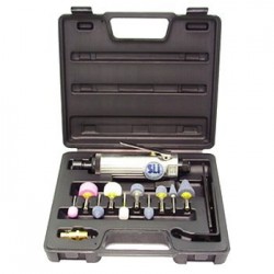 Пневмозачистная машинка Forsage F-ST-7733MK 6мм (22000об/мин, 113л/мин) в комплекте с камнями