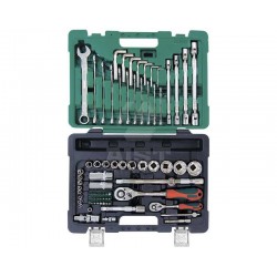 Master 408177-M Набор инструмента 77 предметов, (1/4"+1/2", 6-гранный, 4-32 мм), в пластиковом кейсе