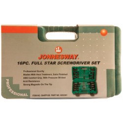 JONNESWAY D04PP16S Набор отверток шлиц и крест " FULL STAR" SL 2х50-8х150  PH#1-3, 16 предметов