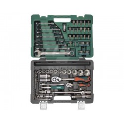 Master 408184-M Набор инструмента 82 предмета (+2 дополнительных), (1/4"+1/2", 6-гранный, 4-32 мм), в пластиковом кейсе