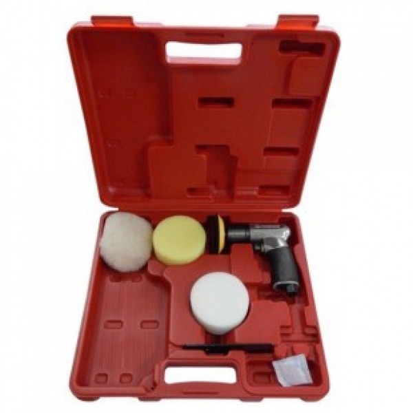 Пневмополировальная машинка Forsage  3" 2500об/мин в комплекте с кругами 5пр, в кейсе F-SM-72834K