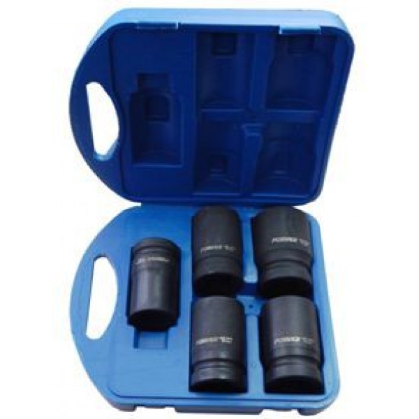 Forsage  1" Набор головок ударных глубоких 5пр (27,32,33,36,41) в пласт.кейсе 5пр F-8051MPB