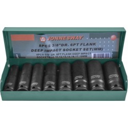 JONNESWAY S03AD3108S Набор ударных торцевых головок глубоких 3/8"DR 10-19 мм, 8 предметов