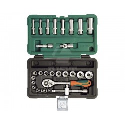 Master 308128-M Набор инструмента 28 предметов, (3/8", 6-гранный. 6-24мм), в пластиковом кейсе