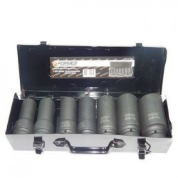 Forsage F-8072MPB 1" Набор головок ударных глубоких 7пр.(6гр.)(24,27,30,32,36,41,46мм) в метал.кейсе
