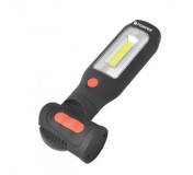 F-01404 Forsage Лампа переносная светодиодная аккумуляторная с магнитом + крючок (поворотная на 360гр. + 180гр. боковой свет 3W СОВ, торцевой свет 1W LED, 3.7V, 2000m