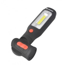 F-01404 Forsage Лампа переносная светодиодная аккумуляторная с магнитом + крючок (поворотная на 360гр. + 180гр. боковой свет 3W СОВ, торцевой свет 1W LED, 3.7V, 2000m