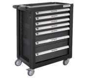 Тележка для инструмента Forsage 50007  7-ми полочная (черная)(с пластиковой защитой корпуса+боковые перфорации)