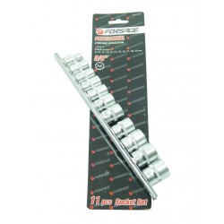 Forsage F-3111-5 3/8" Набор головок 6гр.11пр. (8,10-19мм) на планке