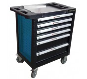 F-1141116B Forsage Тележка 6 полок(синяя)с пластиковой защитой корпуса и металлической крышкой+2боковые перфорации,460х770х900(полки:65х400х530-4шт,140х400х530мм-2шт)