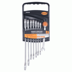 Набор комб.трещоточных ключей (АвтоDело) 8шт.(холдер) 30028
