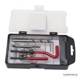 F-04J1059 Forsage Набор приспособлений и футорок для восстановления резьбы М12*1.5, 15пр., в кейсе