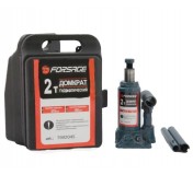F-T90204S Forsage Домкрат бутылочный  2 т с клапаном (h min 150мм, h max 278мм,вес 2,6 кг) в кейсе