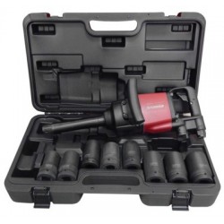 1" Пневмогайковерт Forsage  3390Нм с длинным валом и комплектом ударных головок (27-41мм) 9пр. (потребление 282л/мин) в кейсе