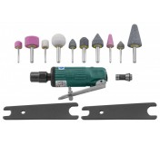 JONNESWAY JAG-0903FMK Набор инструмента: Бормашинка пневматическая L-120 мм, патрон 6 мм, 25000 об/мин, 113 л/мин, с насадками, 15 предметов