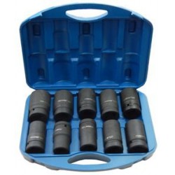 Forsage F-8101MPB 1" Набор головок ударных глубоких 6гр, 10пр (22,24,27,30,32,33,34,36,38,41) в пласт.кейсе