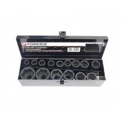 Forsage F-4159-5MPB 1/2" Набор головок ударных, 15пр. 1/2" 6гр.(10,12,13,14,15,16,17,18,19,21,22,24,27,30,32мм),в метал. кейсе