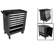 F-1141127(126) Forsage Тележка инструментальная 7-ми полочная (черная), с дополнительной боковой секцией, 600х840х980 (полки:65х400х530-5шт,140х400х530мм-2шт)