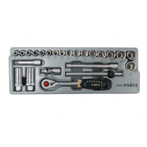 Набор инструмента 24пр.: 3/8"DR 6-гранных в лотке ROCK FORCE RF-T3251-5
