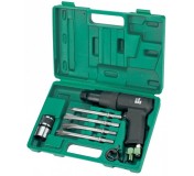 JONNESWAY JAH-303HK Набор инструмента: Молоток пневматический (низкая вибрация) 2100 уд/мин, 128 л/мин и комплект насадок, 8 предметов