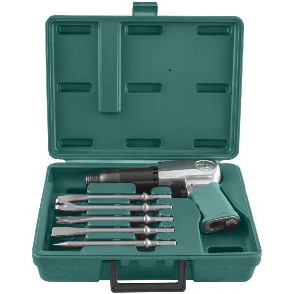 JONNESWAY Набор инструмента: Молоток пневматический 2100 уд/мин, 283 л/мин и комплект насадок, 8 предметов JAH-6833HK 