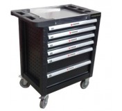 F-1141116 Forsage Тележка 6 полок(черная)с пластиковой защитой корпуса и металлической крышкой+2боковые перфорации,460х770х900(полки:65х400х530-4шт,140х400х530мм-2шт)