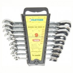 PARTNER PA-3009RM НАБОР КЛЮЧЕЙ КОМБИНИРОВАННЫХ ТРЕЩОТОЧНЫХ С РЕВЕРСОМ 9ПР. 8,10,12,13,14,16,17,18,19ММ