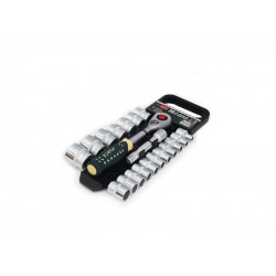 Набор торцевых головок с трещоткой 19пр.: 1/2" DR 6-гранных (пластик. держатель) ROCK FORCE  RF-019-5MSA