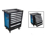 F-1141117B Forsage Тележка инструментальная 7-и полочная(синяя) с пластиковой защитой корпуса+2боковые перфорации,460х770х980(полки:65х400х530-5шт,140х400х530мм-2шт)
