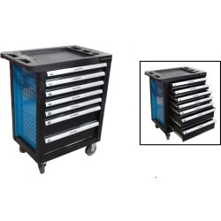 F-1141117B Forsage Тележка инструментальная 7-и полочная(синяя) с пластиковой защитой корпуса+2боковые перфорации,460х770х980(полки:65х400х530-5шт,140х400х530мм-2шт)