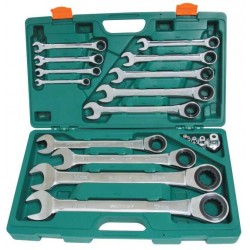 JONNESWAY W45117S Набор ключей комбинированных трещоточных 8-32 мм, 17 предметов