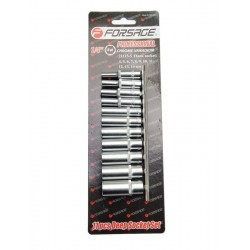 Forsage F-21115-5 1/4" Набор головок глубоких 11пр. (6-гран.)(4-14мм) на планке