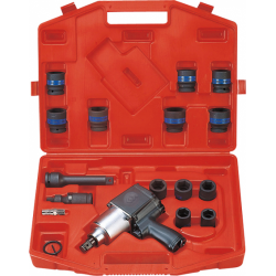 Гайковерт пневматический ударный 3/4, 1085 Нм, с комплектом ударных головок, 18 предметов king tony 64115MP