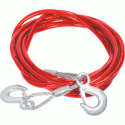 Трос буксир-ый стальной 2 крюка 3,5т(8мм/5м)(пласт.оплетка) (АвтоDело) 44135