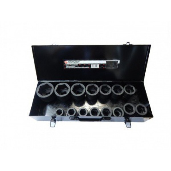 Forsage  1" Набор головок ударных 15пр. (22,24,27,30,32,33,34,36,38,40,41,46,50,55,60) в метал.кейсе F-8151MPB