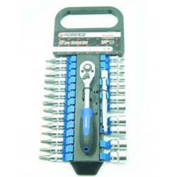 Forsage 025-5 MSA 1/4" & 3/8" Набор головок с трещоткой   25 предметов (4-19мм)