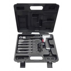 Пневмозубило с виброгасителем ForsageRF-108K(F-SM-108K)  2500 уд/мин с комплектом зубил, в кейсе (кругл. хвостовик, потребление 51л/мин)