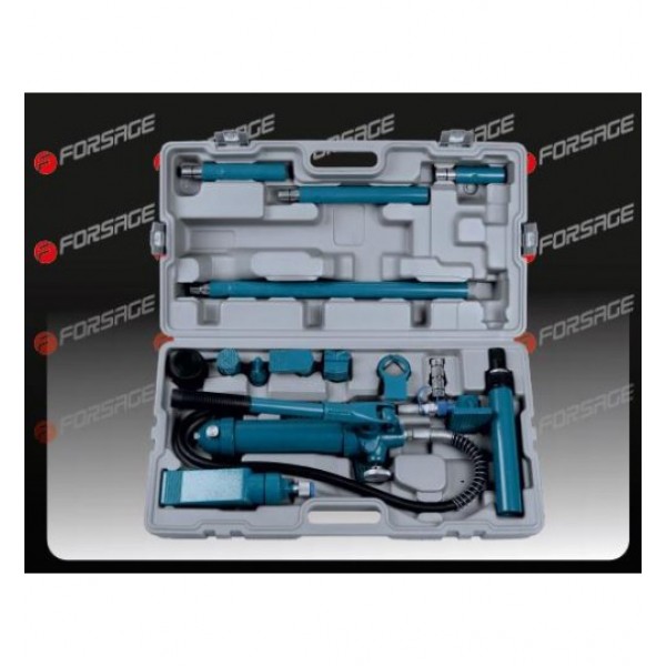 Forsage Набор гидравлического оборудования для кузовных работ, 4т, 14пр. (насос, цилиндры + комплект удлинителей и надставок), в кейсе F-70402S