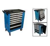 F-1141127B(126B) Forsage Тележка инструментальная 7-ми полочная (синяя), с дополнительной боковой секцией, 600х840х980 (полки:65х400х530-5шт,140х400х530мм-2шт)