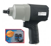 пневмогайковерт 1/2", 813 нм, композитный, в комплекте 3 торцевые головки KINGTONY P33461-060B
