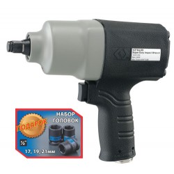 пневмогайковерт 1/2", 813 нм, композитный, в комплекте 3 торцевые головки KINGTONY P33461-060B